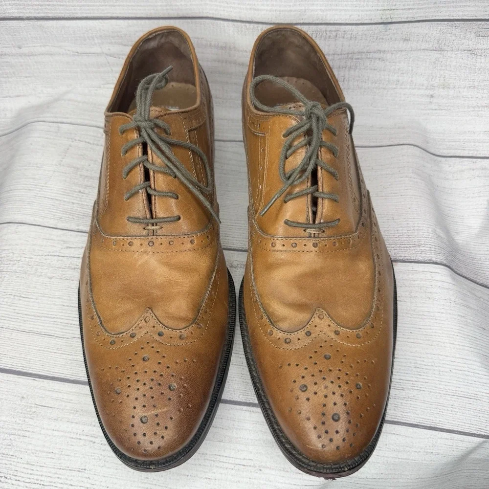 Johnston & Murphy Tyndall Flex System Wing‎ Tip Oxford Brown Mens 10.5M 20-3152